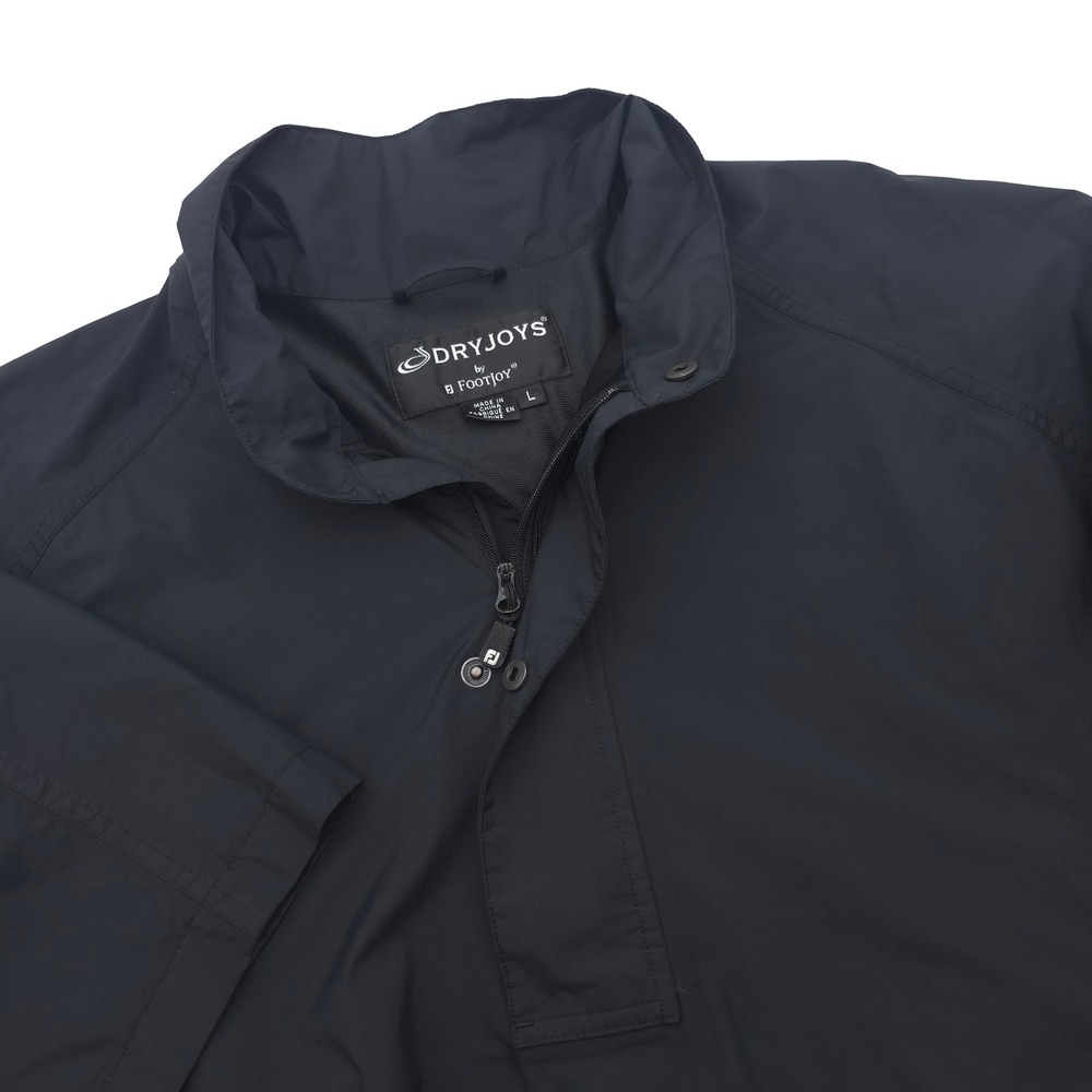 FootJoy DryJoys Mens L Black Short Sleeve Quarter Zip Golf Windshirt Pullover